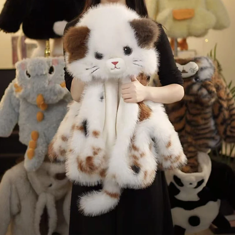 Kawaii Children baby boy Winter Faux Fur Coat Plush Jacket Fashion Kitten Girls Hooded Padded Jacket Thicken Warm Cute Outerwear