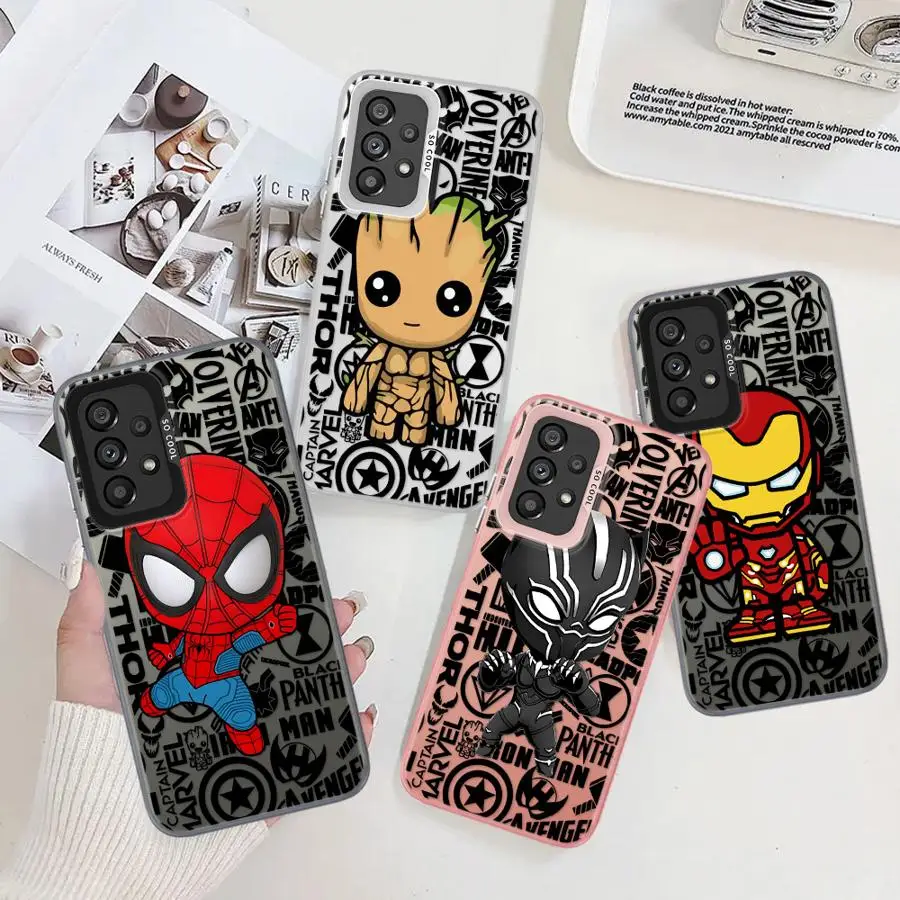 Marvel Groot Spiderman Phone Case for Samsung Galaxy A73 5G A72 A71 A54 A53 A55 A52s A52 A51 A25 A16 A15 4G Cover Silicon