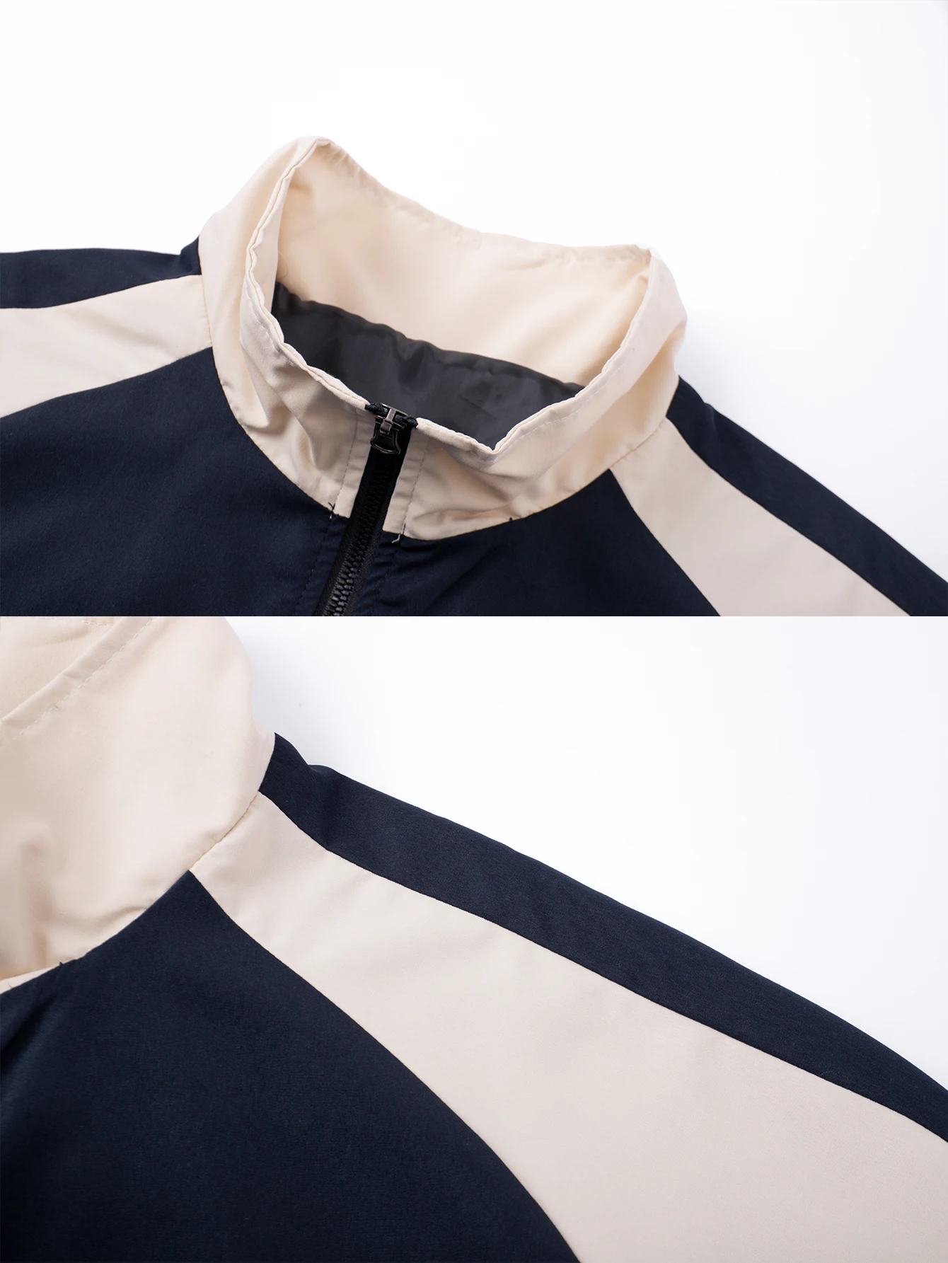 Men's Color-Block Two-Piece Set for Spring & Autumn Jacket with Cuffed Pants Ideal for Sporty Casual & Stylish Campus Outfits