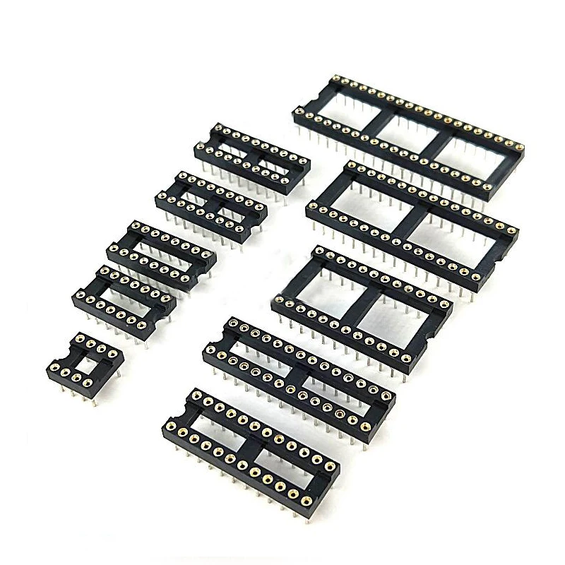 10PCS Round Hole IC socket Connector DIP 6 8 14 16 18 20 24 28 40 pin Sockets DIP6 DIP8 DIP14 DIP16 DIP18 DIP20 DIP28 DIP40 pins