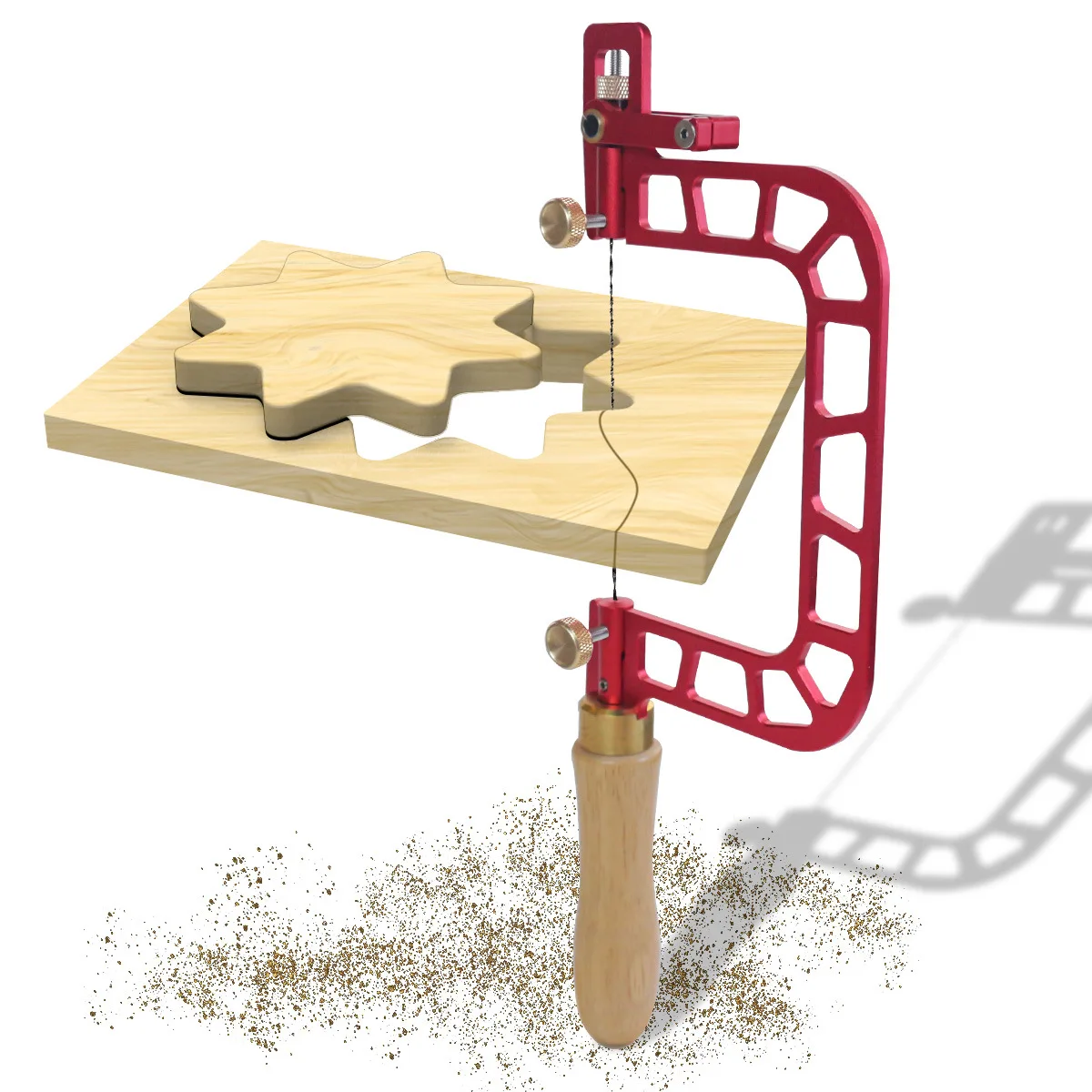 

Копильная проволочная пила U-образная пила для кемпинга и выживания Рама из алюминиевого сплава Зубчатая стальная проволока Многожильная конструкция проволоки