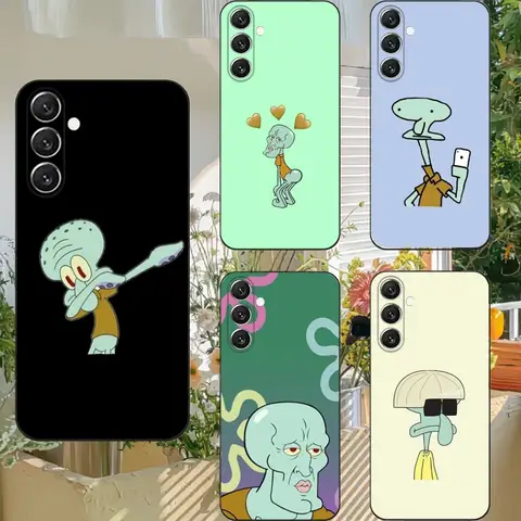 Squidward Tentacles Phone Case Phone Case For Samsung S25,S24,S21,S22,S23,S30,Ultra,S20,Plus,Fe,Lite,Note,10,9,5G Black Cover