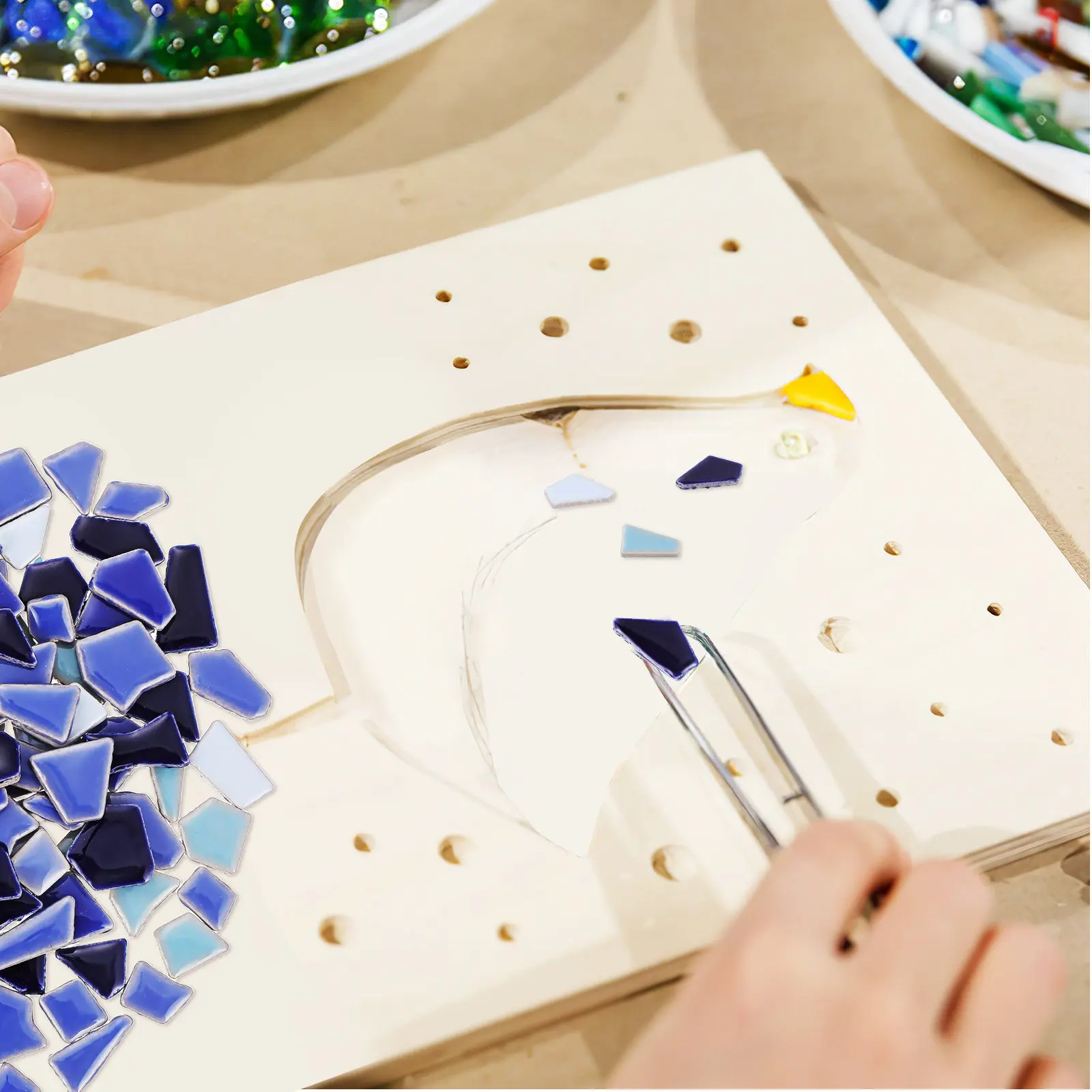 

Красочная мозаика DIY: Нерегулярные керамические плитки, яркий ассортимент для творчества и домашнего декора