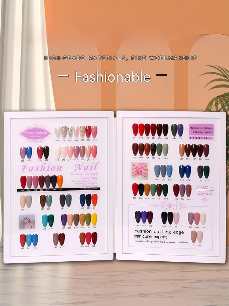 Nail Art Display Book Acrylic Cover Gel Polish Swatch Chart Salon Tools Showing Shelf Manicure Color Card Nail Display Board