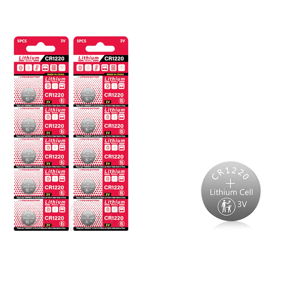 Pile bouton au lithium CR1220, pile bouton pour montre, clé à distance de voiture, ECR1220, GPCR1220, 5012LC, 3V CR 1220, 2 à 50 pièces