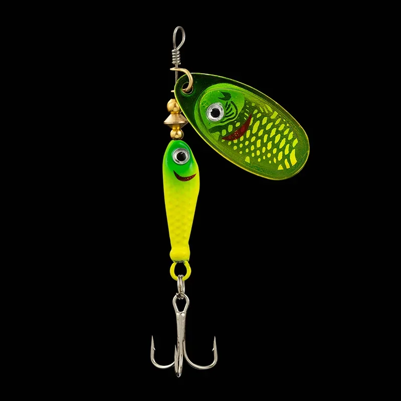 9g rotierender Angelköder, Löffelköder, Metallköder, dreifacher Haken, künstlicher Fisch, Wobbler, Feeder