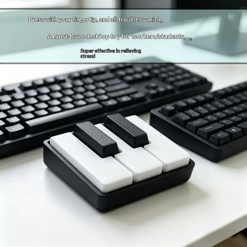 Kreatives Mini-Klaviertasten-Fidget-Spielzeug, 3D-gedrucktes taktiles Klick-Design, Entspannungs-Fidget-Stressabbau-Anhänger für den täglichen Gebrauch im Büro. – Detail 6