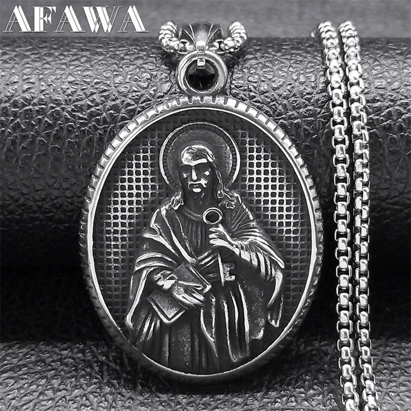 Jesus Christ Crucifix Cross Pendant Necklace for Women Men Stainless Steel Male Christian Chain Jewelry corrente masculina NZZ48