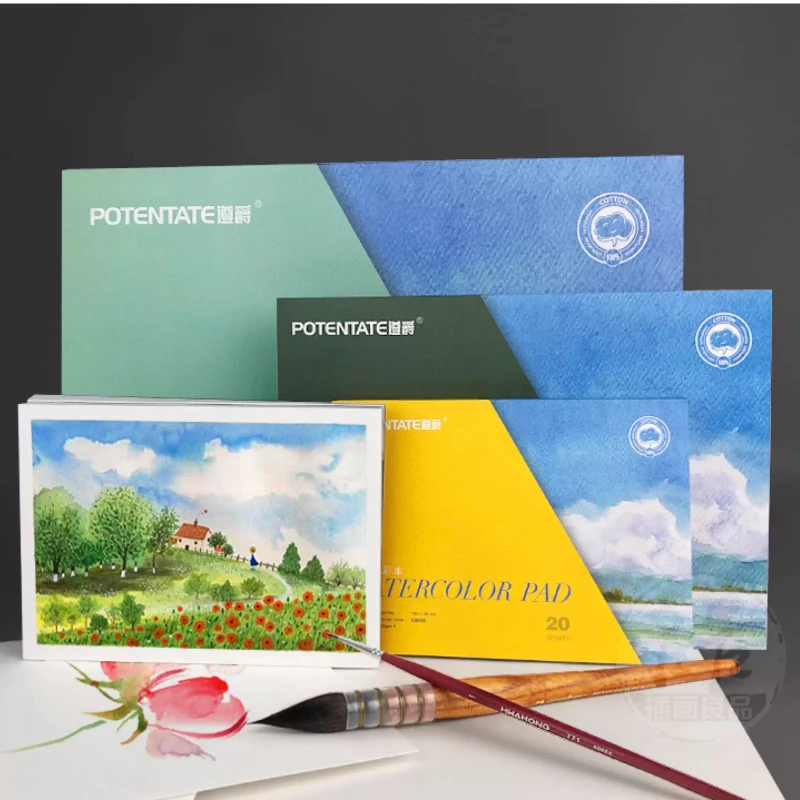 

100% хлопок, акварельная книга, 300 г, 16 К, хлопковая бумага для рисования, акварельная краска, кислотная, устойчивая к скруб, товары для рисования, товары для рукоделия