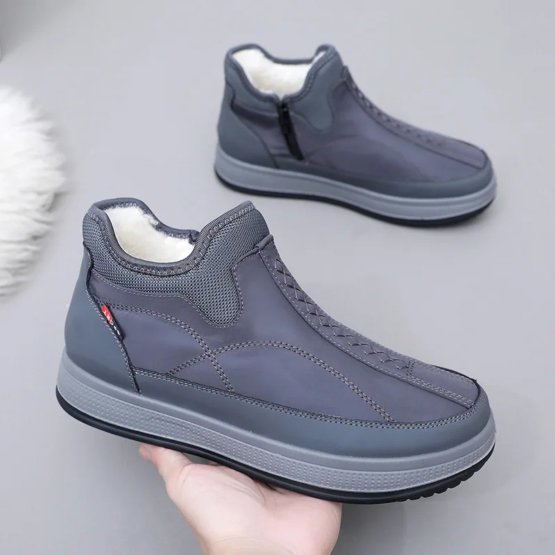 New Men Snow Boot Winter Cotton Shoes Comfortable Velvet And Thickening Shoes Simple Original Fashion Outdoor Waterproof Casual