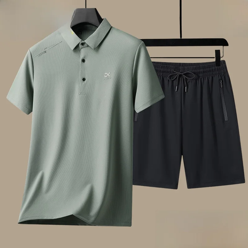 hengyuanxiang-ice-silk-short-sleeve-short-set-men-summer-new-sport-casual-mid-aged-dad-quick-dry-t-shirt-short-pants