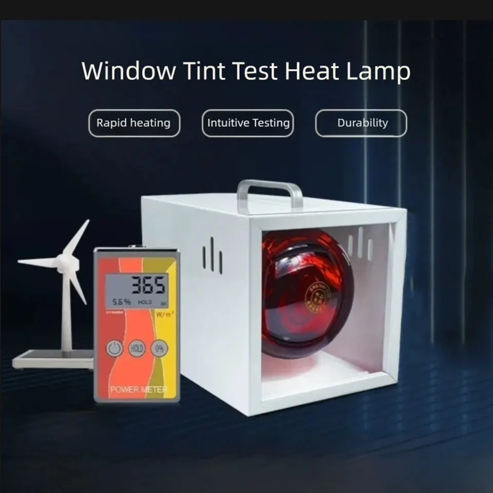 Handheld Infrared Heat Lamp Box,150W Portable Heat Kit with 1 Glass Panel/ IR Tester,for Window Film Tint Demo,Paint Drying OC-2