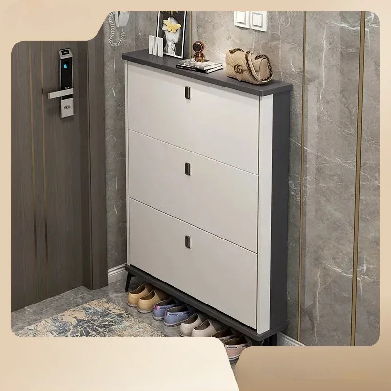 

Thin shoe cabinet, flip bucket storage device, household shoe rack, space saving, large capacity shoe cabinet