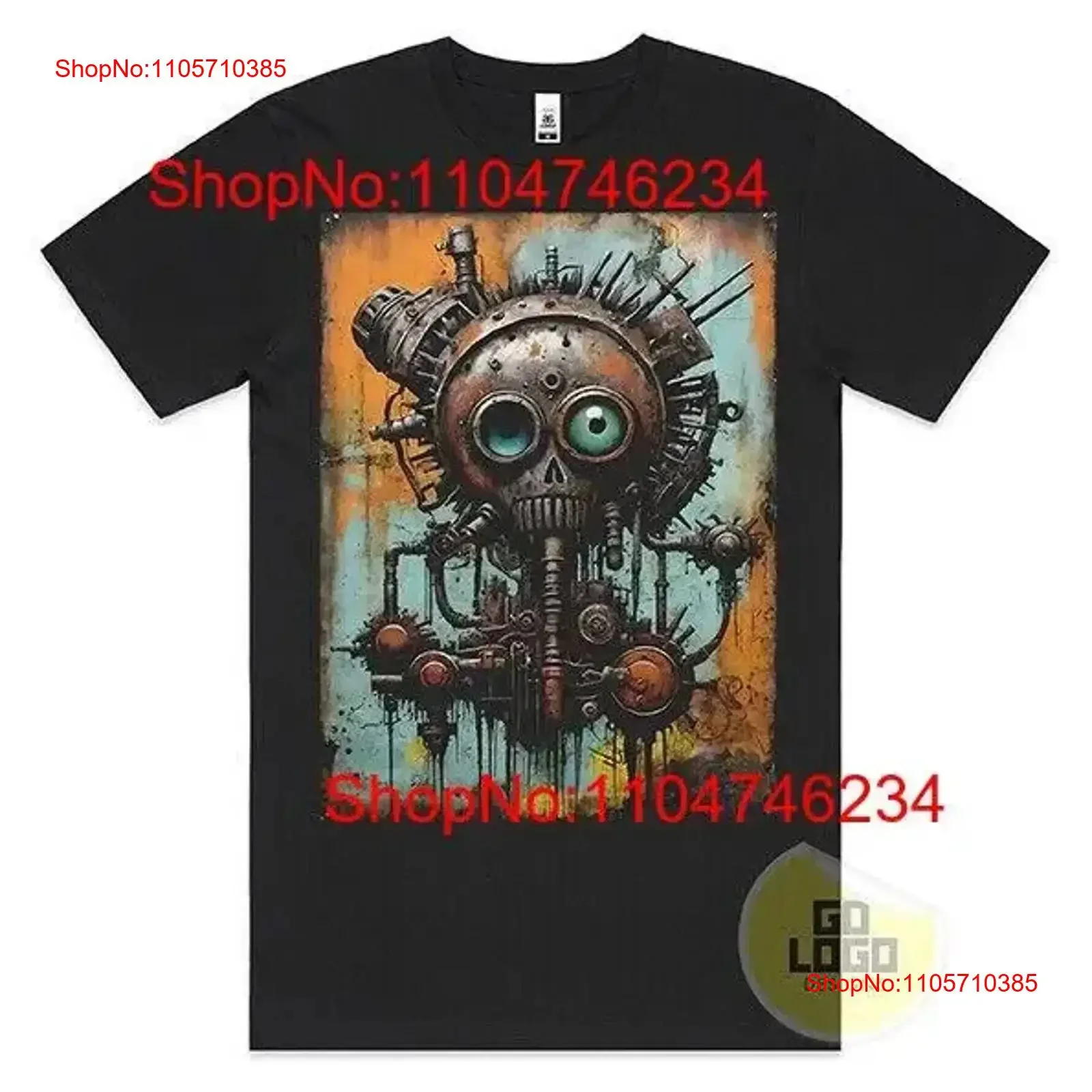 STEAMPUNK ALIEN ROBOT T Shirt Futuristic Retro Sci Fi Machine Art Top vintage Washed designer clothes Comfortable Stretched