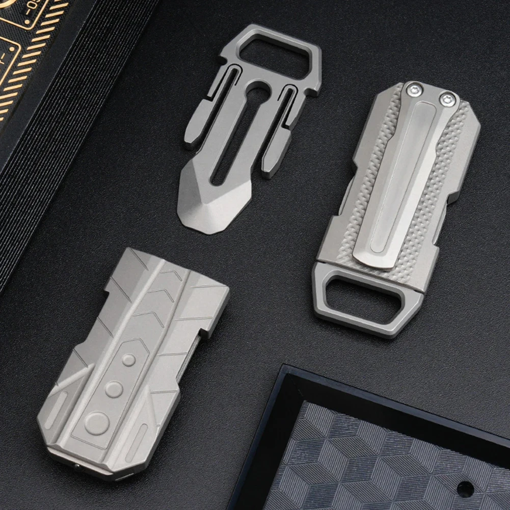 

Car Big Waist Belt Keychain Keyring Outdoor Tool Multifunctional Bottle Opener And Screwdriver Hook Clip TC4 Ti Alloy Exterior