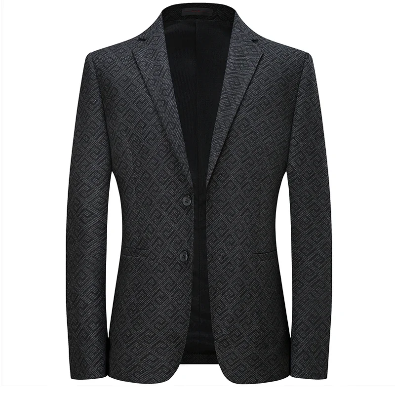 

High Quality Blazer Men British Style Elegant Business Fashion Premium Simple Casual Job Interview Gentleman Suit Fitted Jacket