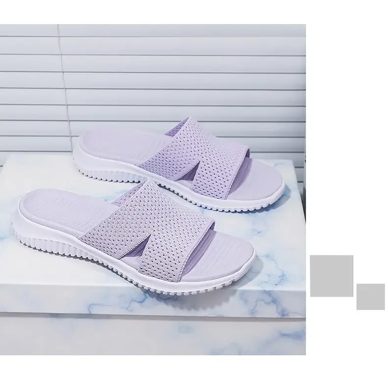 

Summer Women 2.5cm Platform 4cm High Heels Slippers Female Slip on Comfortable Lady Wedges Solid Color Braid Bohemian Slides