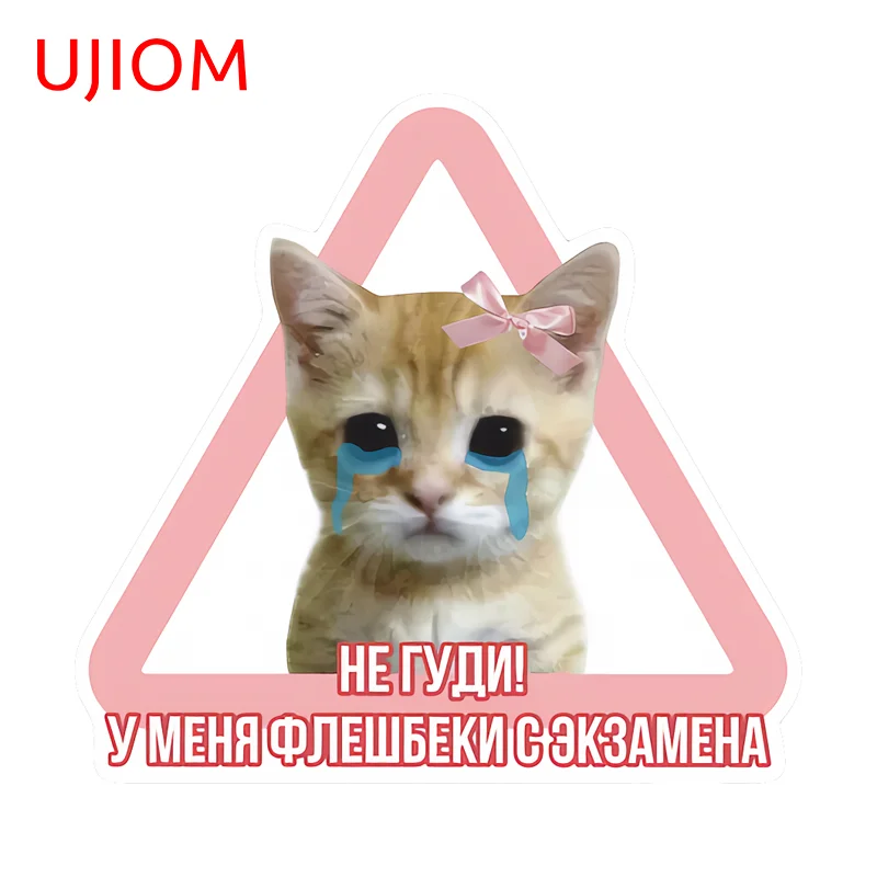UJIOM Cute Cat Warning Wall Sticker Trendy Kitchen Cupboard Laptop Decal Interesting Graphics Refrigerator Decoration Chambre