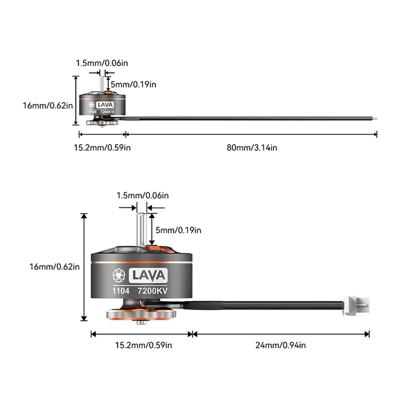 BETAFPV LAVA Series 1104 7200KV Brushless Motors 1.5mm Shaft 2218 3 Blade Propeller  For Pavo20 Pro Brushless Bwhoop Quadcopter