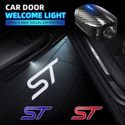 2pcs USB Rechargeable ST Logo Car Door HD LED Lamps Projector Courtesy Welcome Lights For Ford Focus Fiesta Ecosport Mondeo Kuga