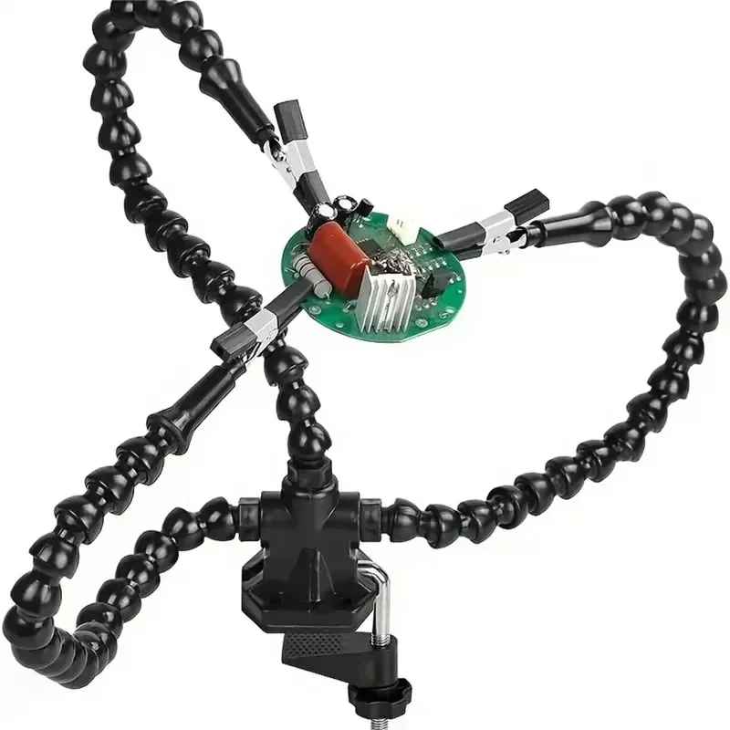 For Electronics Repair Welding Tools Workbench Soldering Station Adjustable Clamp Base With 3 Arm PCB Holder