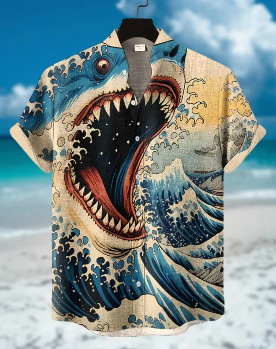 

3D Print Sportymoisture-wicking Breathable Men Women Shirts Hawaiian Beach Trip Wave Art Original Japan Short Sleeve Summer Top