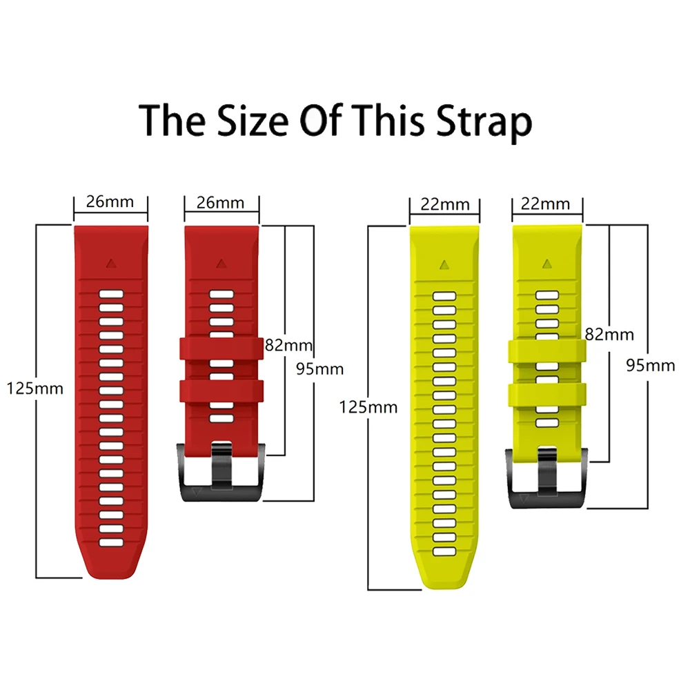 22 مللي متر 26 مللي متر QuickFit سيليكون حزام ل Garmin Fenix 8 E 7X 7 6 6X Pro 5/Enduro 3 Epix Pro Gen 2 INSTINCT3 Tactix 8 سوار رياضي