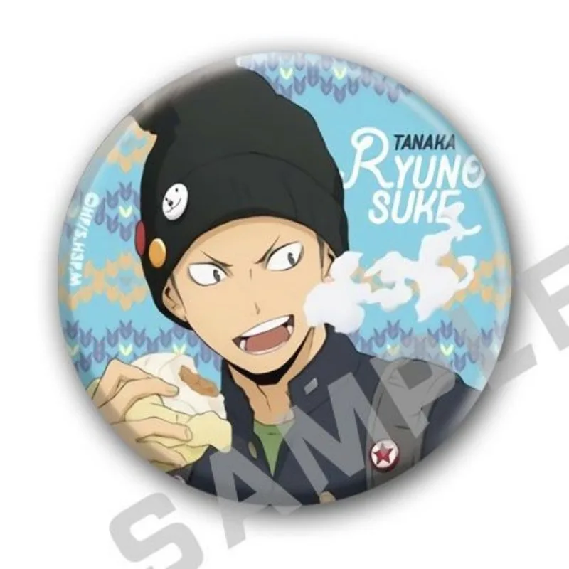 Shoyo Hinata Tobio Kageyama Anime Badge Haikyuu 58mm Round Brooch Collection Kawaii Cartoon Goods Bag Pendent Decor Collection