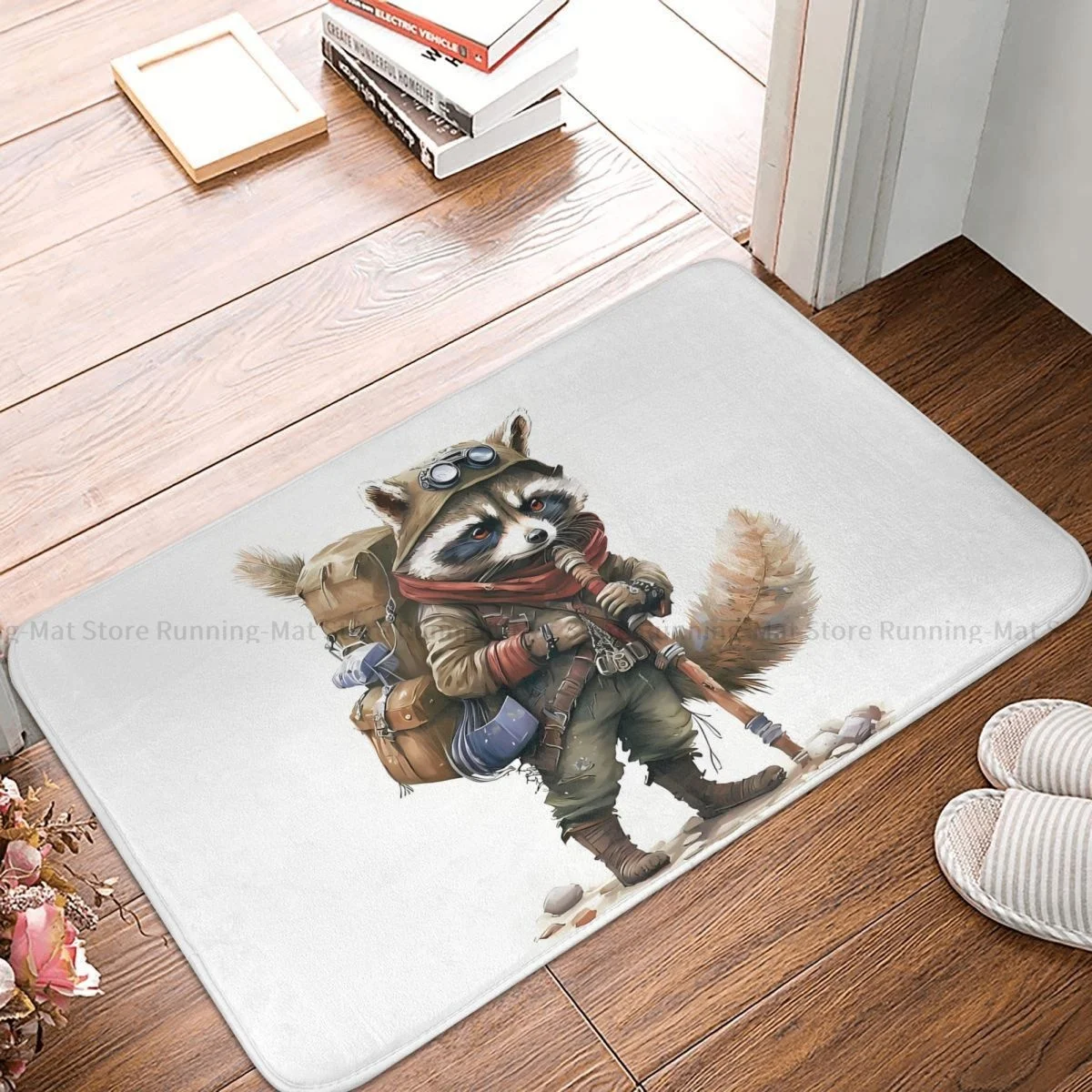 Raccoon Non-slip Doormat Anthropomorphic Living Room Bedroom Mat Welcome Carpet Indoor Modern Decor