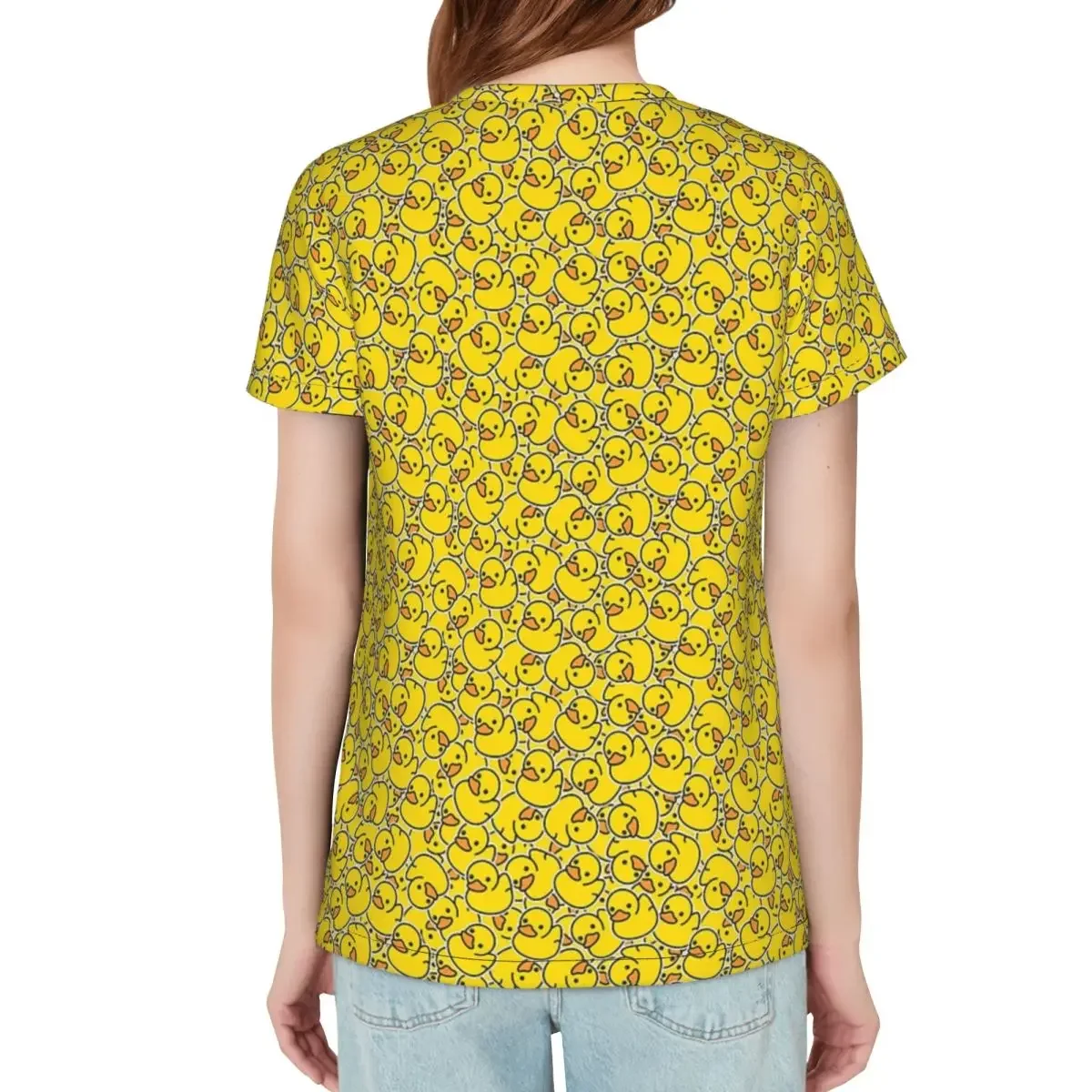 Yellow Classic Rubber Duck T-Shirt Women Short Sleeve T Shirts Crew Neck Clothing Cotton Summer Tees Streetwear
