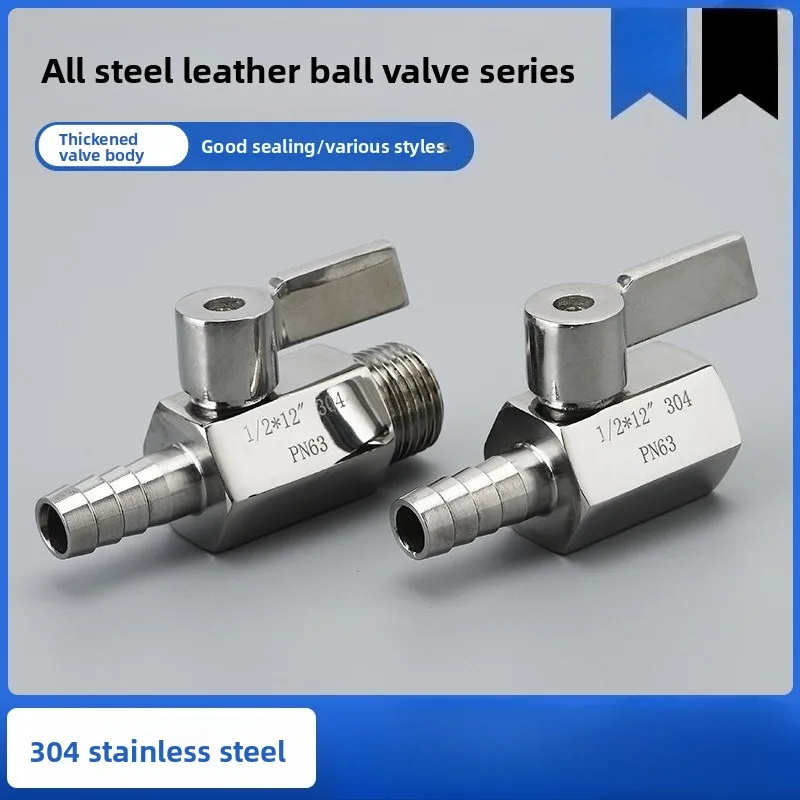 

Мини-шаровой кран из нержавеющей стали 304, санитарный 8/10/12 мм, шланговый кран 1/8 1/4 1/2 3/8 дюйма BSP, 2-ходовой шаровой кран с наружной и внутренней резьбой