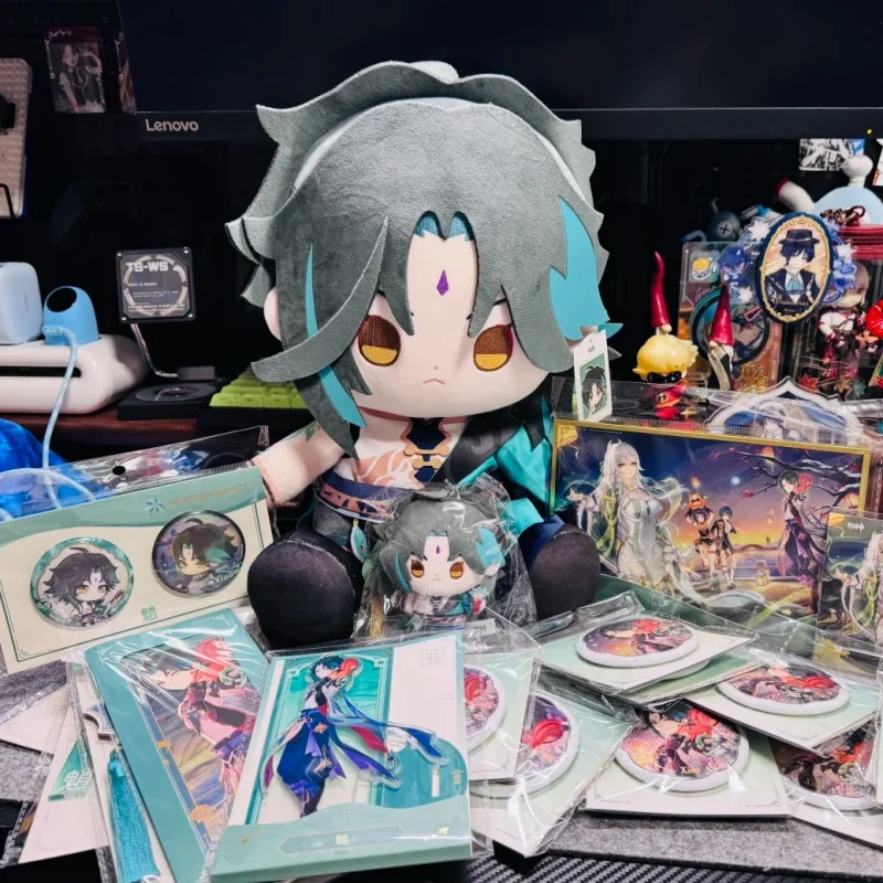 Original Genshin Impact Plush Doll Xiao,Zibai‌,Xiangling,Xingqiu Sitting Posture Stuffed Toy Pop-Up Event Limited Edition Doll