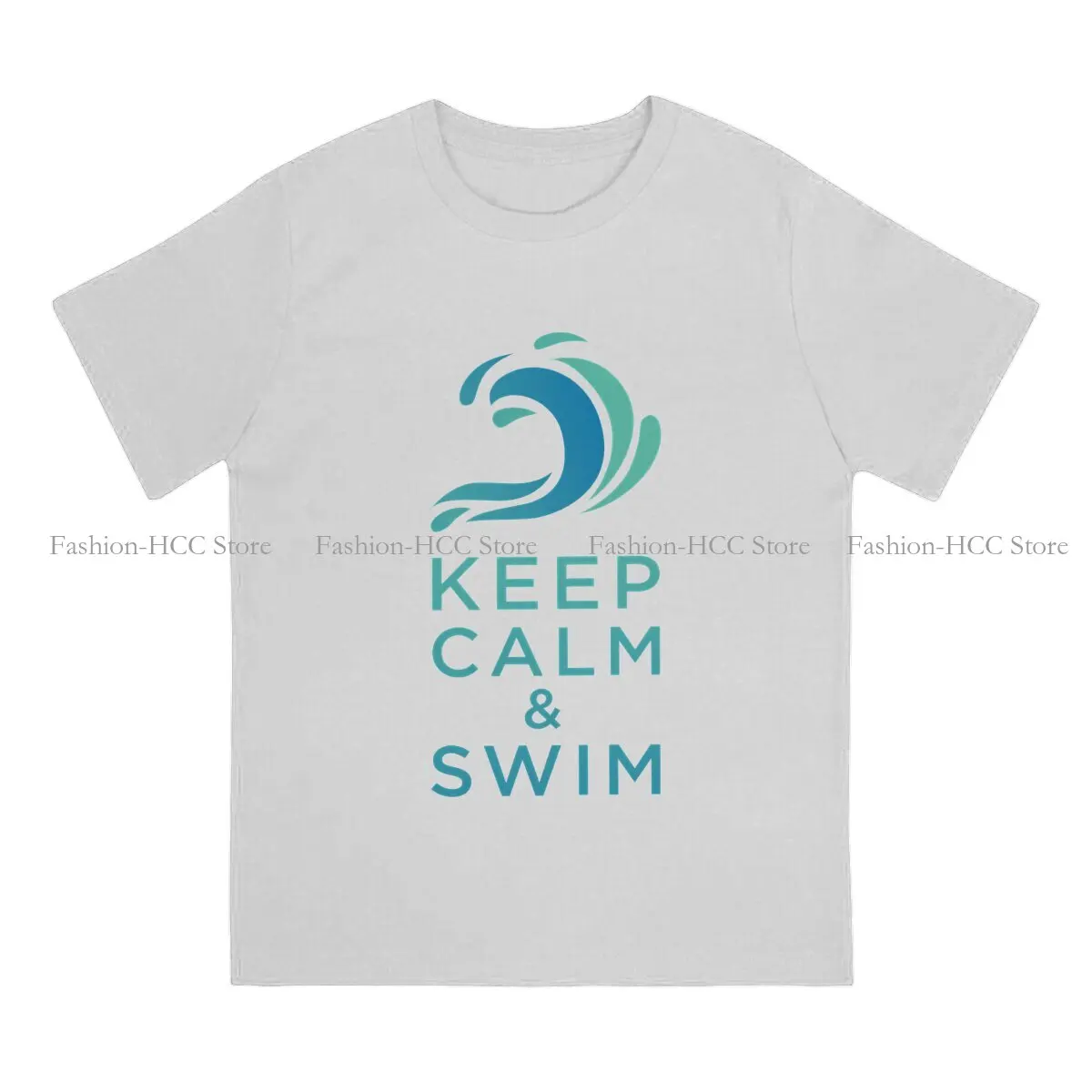 Swim Swimming Sports Polyester TShirts Keep Calm and Swim Personalize Men's T Shirt Hipster Tops