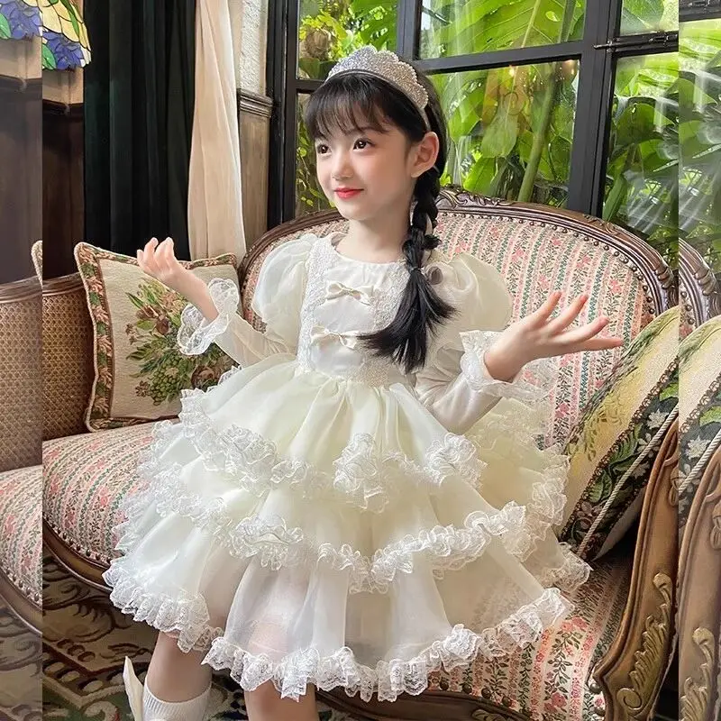 Girl's Elegant Lolita Dress Princess Dress Spring and Autumn Children's Elegant Birthday Dress