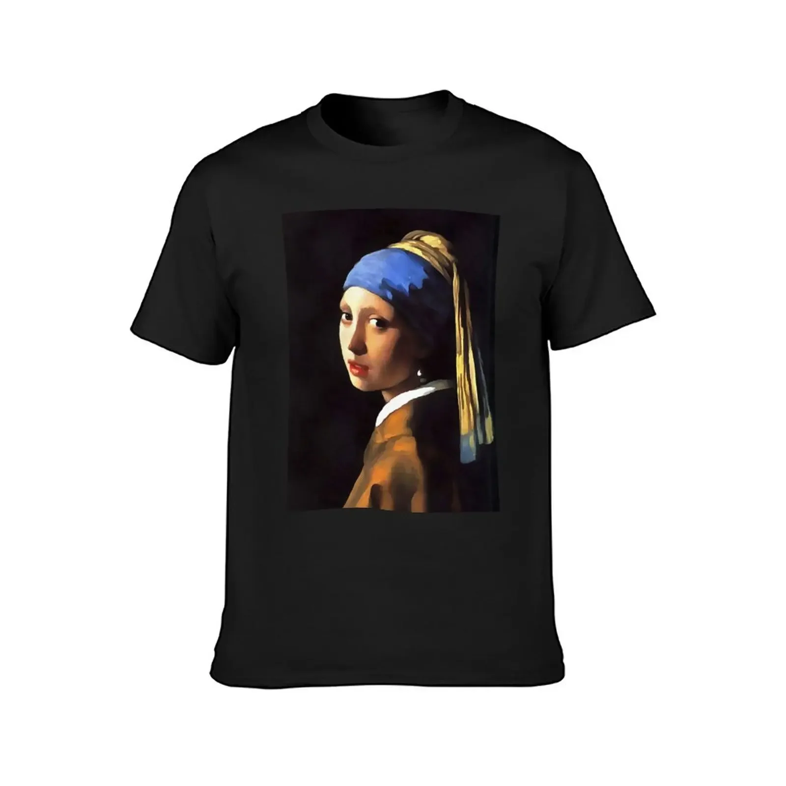 Girl with a Pearl Earring After Johannes Vermeer T-Shirt vintage graphic tee tops man t shirt clothes for men