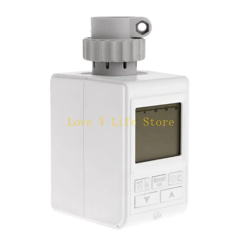 

L74C Белый ЖК -ЖК -термостат Timer TRV Radiator для батареи с батареей.