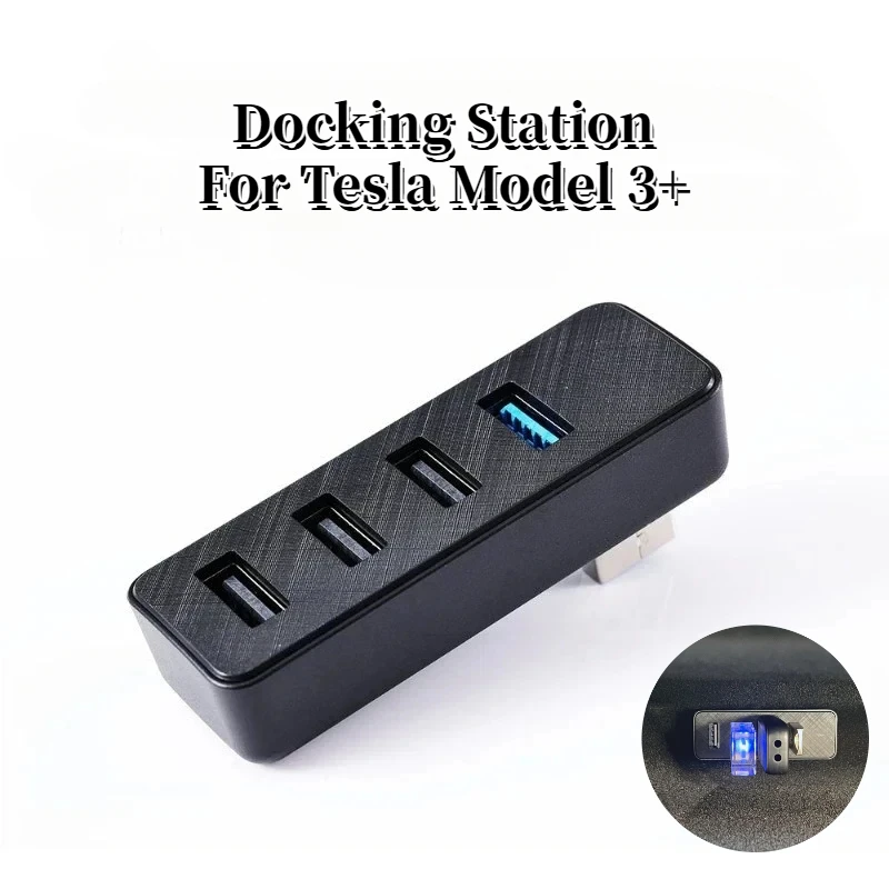 Docking Station for Tesla New Model 3+ Highland Glove Box USB Hub Expansion Dock for Phone Fast Charging Car Accessories 2024