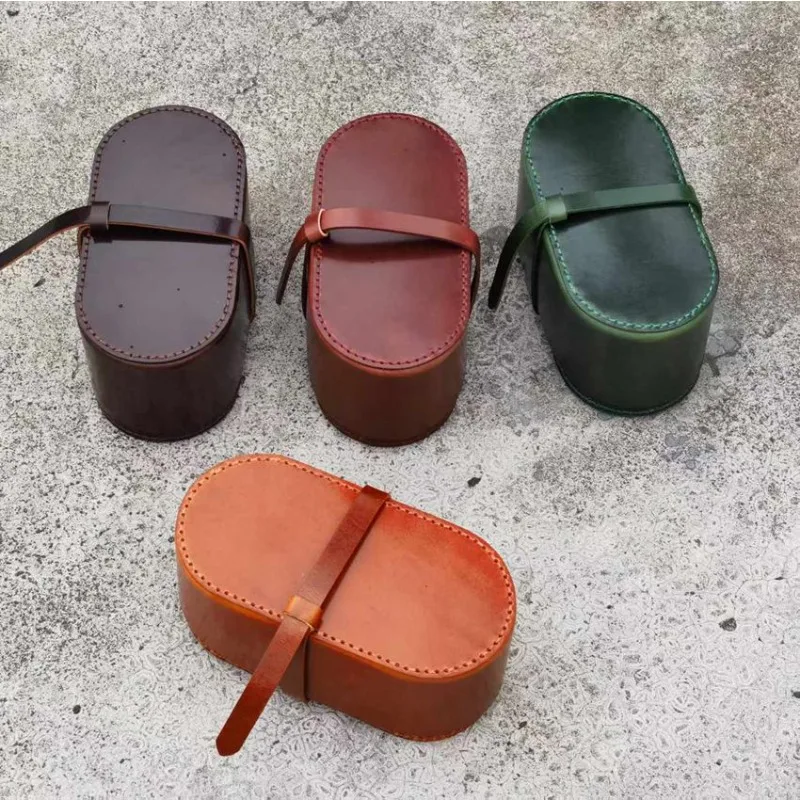 

Кожаная шкатулка для украшений ручной работы, портативный органайзер для ювелирных изделий, дорожный футляр, коробка для демонстрации ожерелий и колец, контейнер для хранения