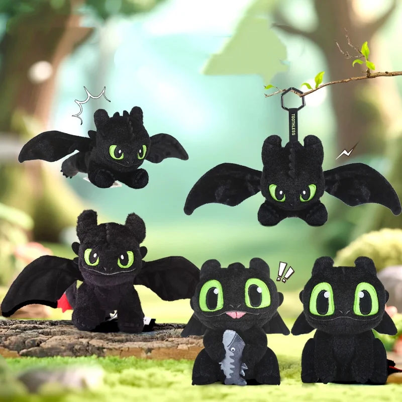 Genuine Classic Anime Small Pendants Plush Keychains Toothless Dolls Stuffed Animals Christmas Birthday Gifts For Kids