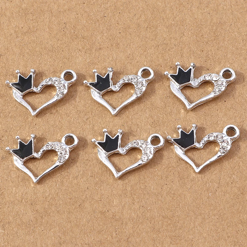 10 stücke 12x14mm Nette Kristall Blume Charme für Schmuck Machen DIY Tropfen Ohrringe Anhänger Halsketten Handmade Schlüsselanhänger handwerk Geschenke – Detail 12