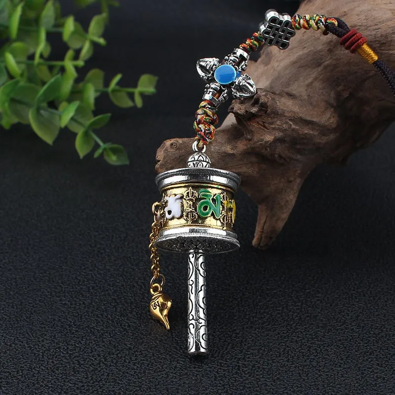 Prayer Wheel Spinner Keychain Om Mani Padme Hum Spirits Tibetan Buddhism Keyring Buddhist Lucky ornaments