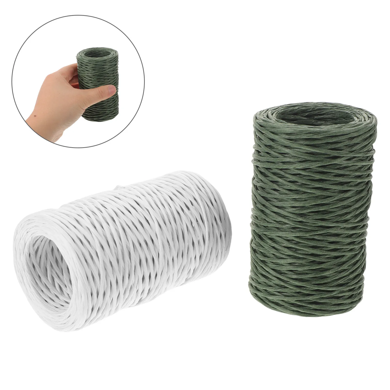 

2 рулона флористической проволоки в бумажной оплетке 2 мм x 55 ярдов для рукоделия, обвязки стеблей, изготовления букетов и флористических композиций