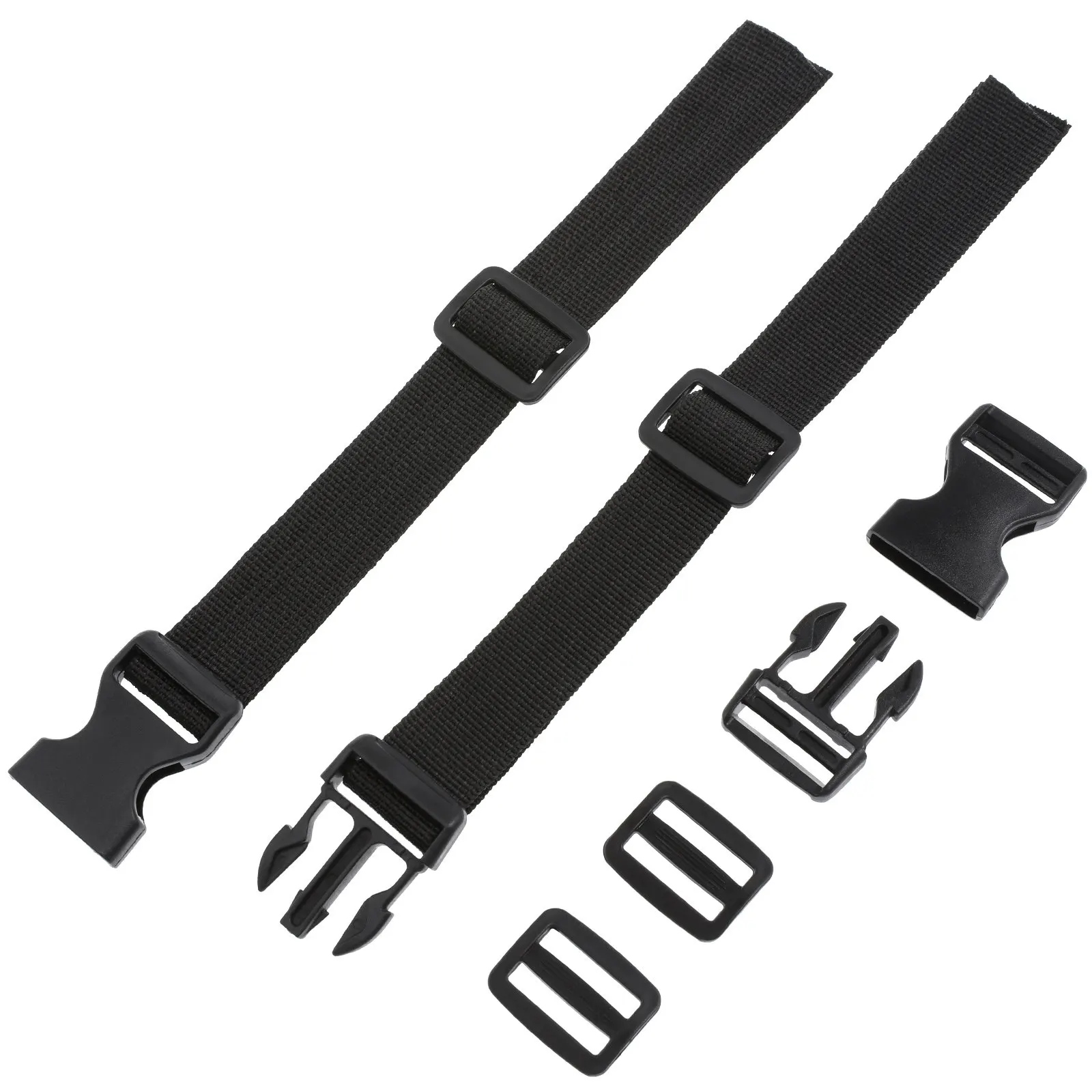 

2pcs Tie Down Straps Black Webbing Belts for Golf Bag Cart Camping Yoga Mat Secure Luggage Cargo Suitcase Vehicle Storage Boxes