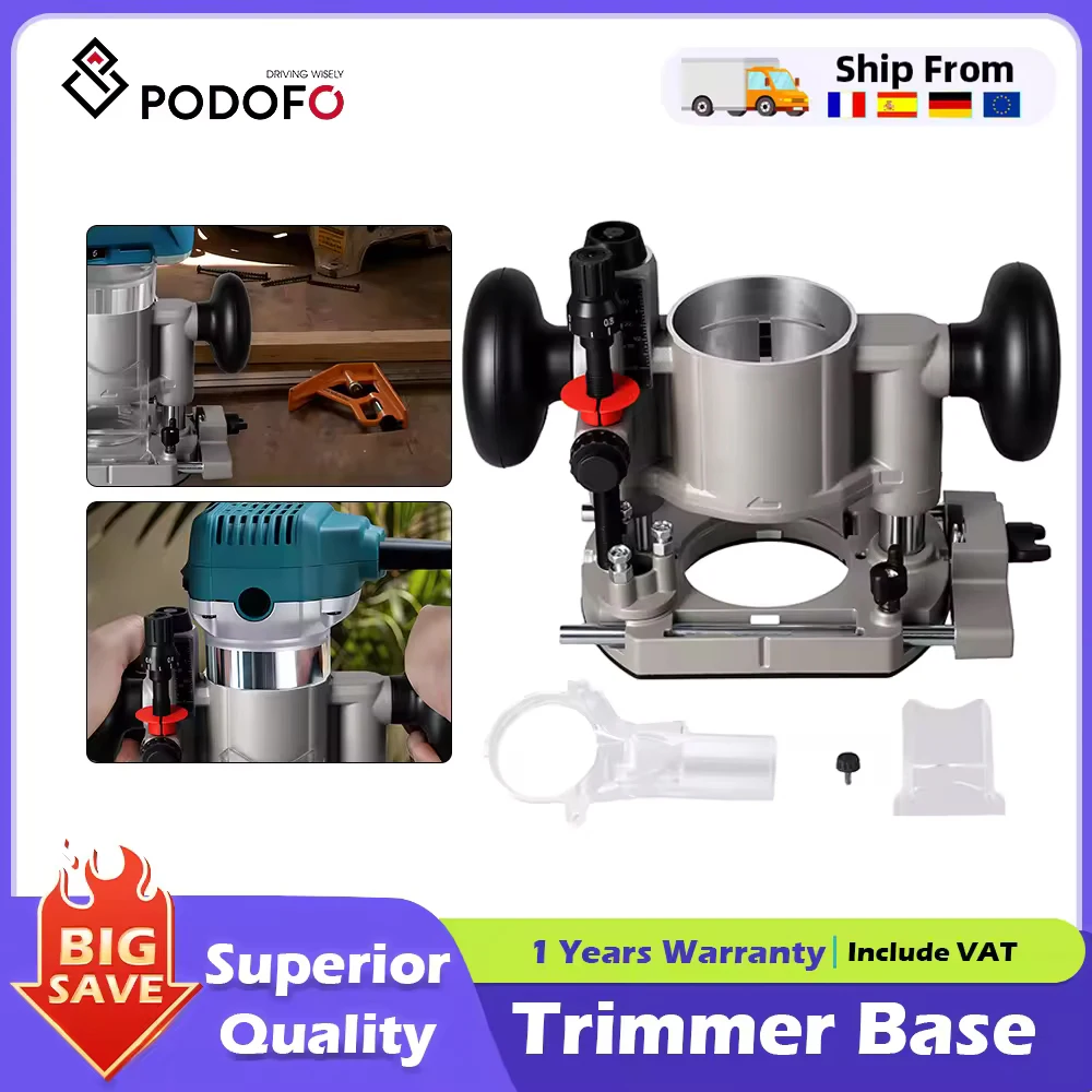Base de machine à fraiser à immersion en aluminium Podofo pour machine à fraiser électrique, outil électrique pour Makita
