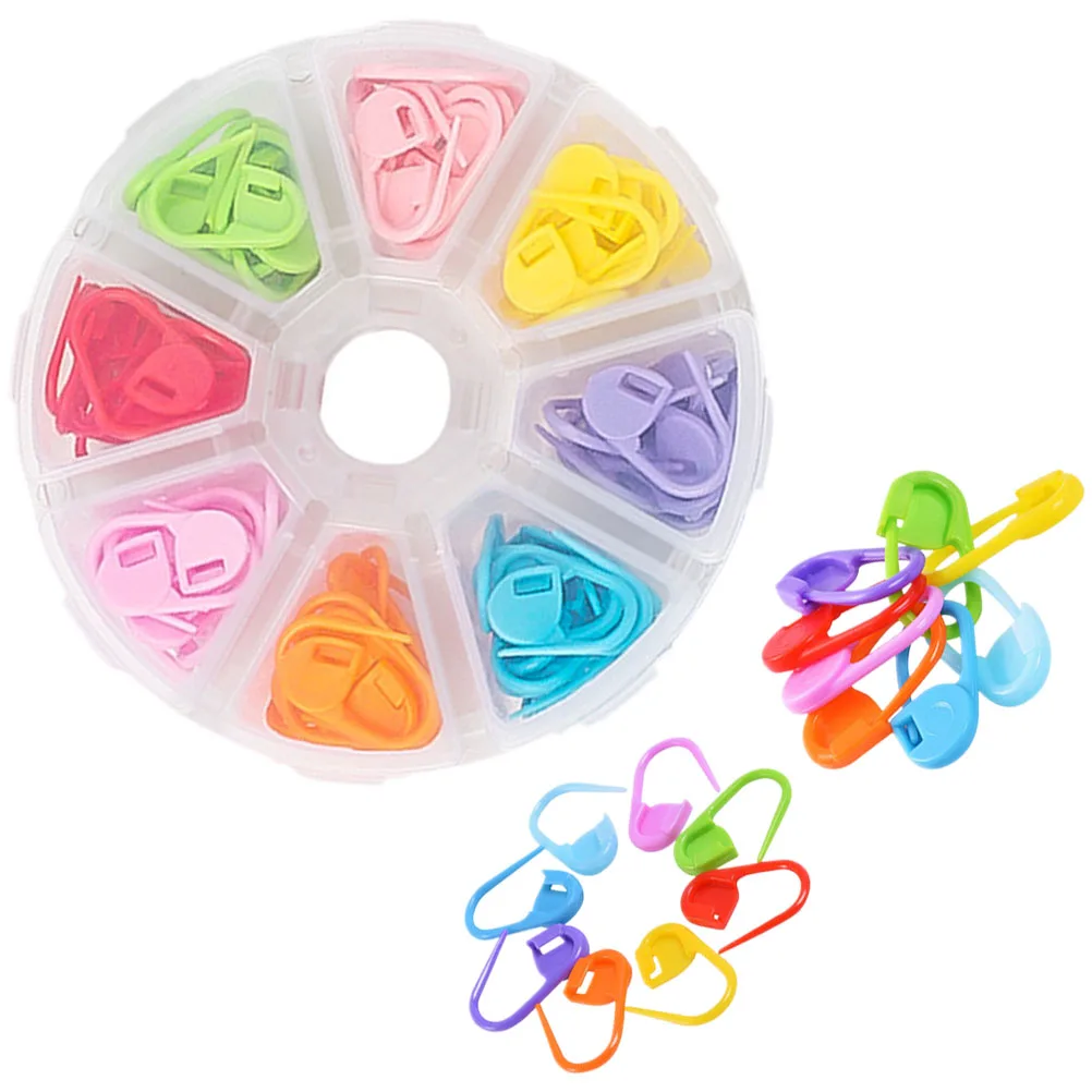 

80pcs Stitch Marker Crocheting Tool Anti-relieving Pin Reliable Materials Colored Design Easy Use Storage Knitting Weaving