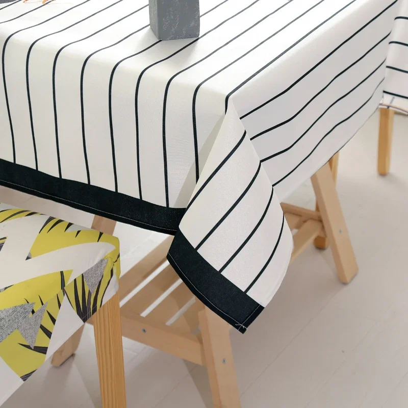 New Rectangular Linen Table Cloth with Chair Cover Set, Tablecloth, Cotton Dining Table Covers, Kitchen Decorative