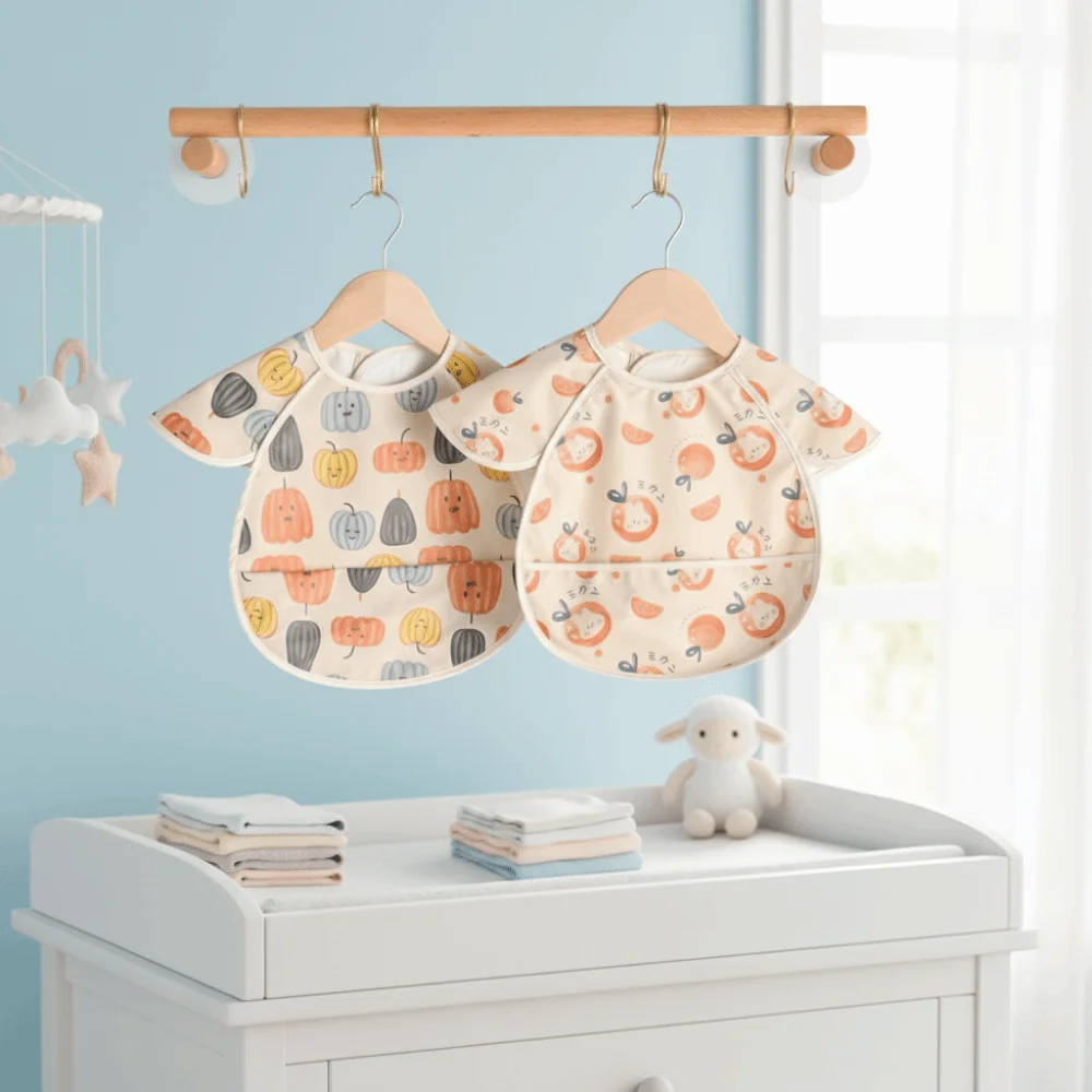 

Apron Style Waterproof Baby Bibs Short Sleeve Sleeveless Burp Cloth Cartoon Print Dirt Proof Feeding Apron Products