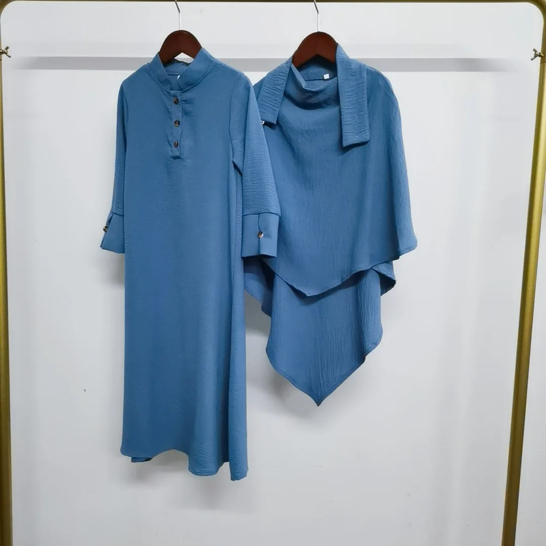 

Two Piece Robe Kids Girls Muslim Set Prayer Garment Khimar Jalabiya Eid Djellaba Hijab Dress Children Abaya Niqab Kaftan Burqa