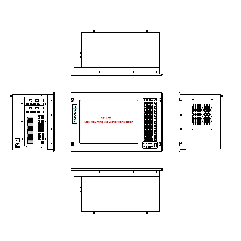 Customized 7U Rack Mount Industrial Workstation, 15" LCD With Touchscreen, Support Micro ATX Board
