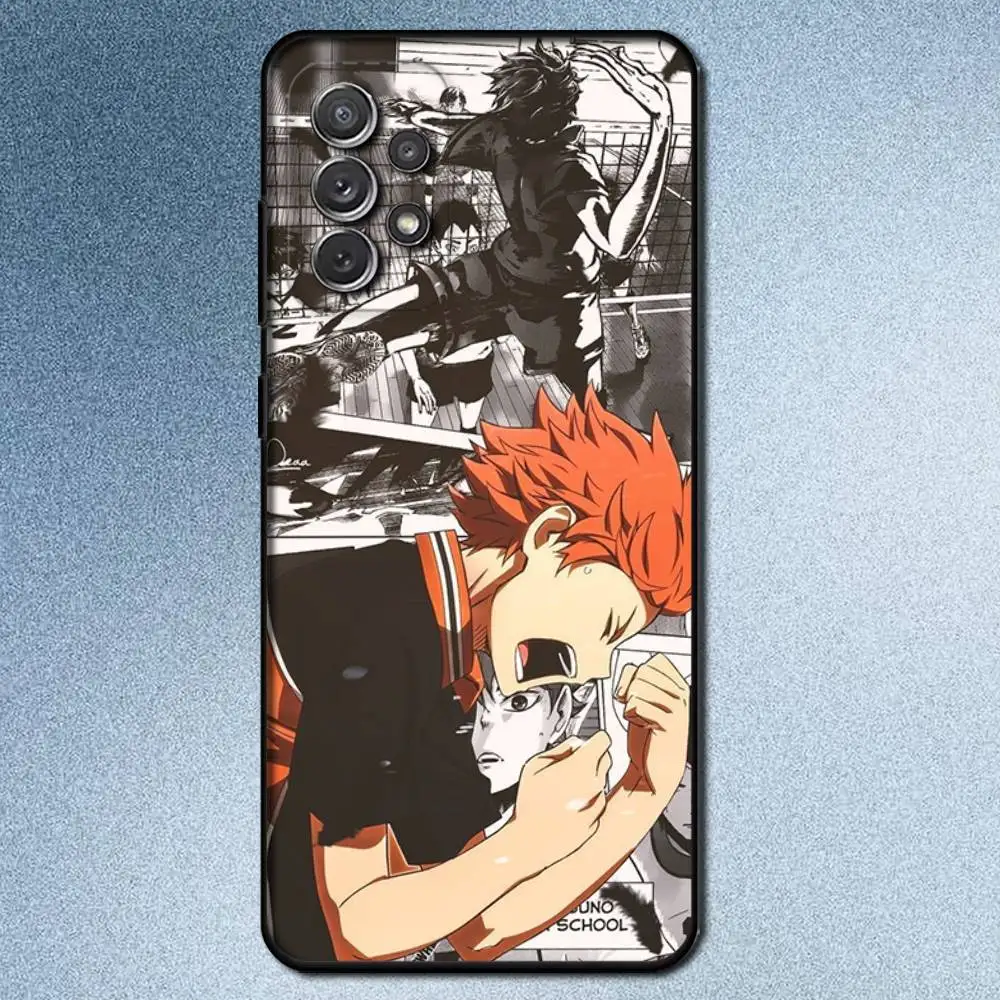 حافظة هاتف Amine H-Haikyuu لهاتف سامسونج S25، S24، S21، S22، S23، S30، Ultra، S20، Plus، Fe، Lite، Note، 10,9,5G غطاء أسود